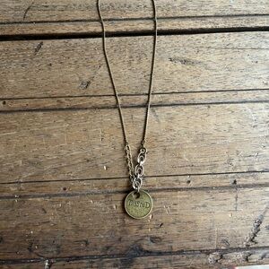 Twisted Gold-Tone Disc Pendant Necklace
